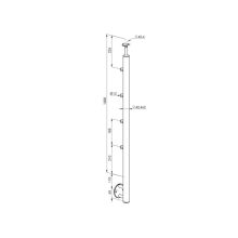 vízszintes pálcás oszlop lépcsőre oldalról rögzítehő 90 cm magas