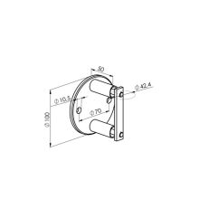 oszlop tartókonzol oldalsó rögzítéshez 42,4mm-es csőhöz