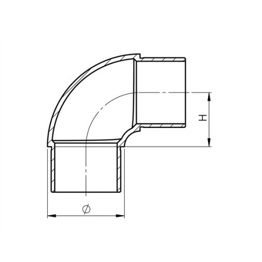 sarok toldóidom 42,4mm-es csőhőz