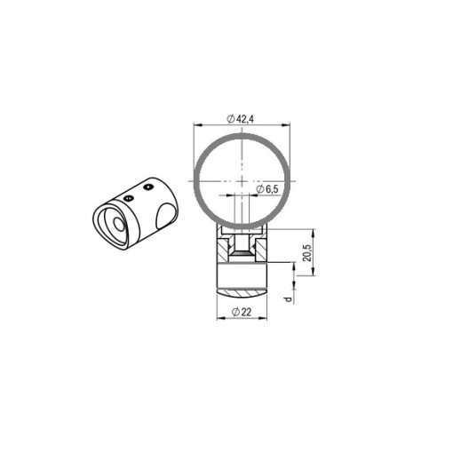 Keresztrúd tartó D=42,4/12mm