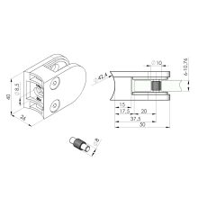 Üvegtartó csőre kerekített D=42.4mm